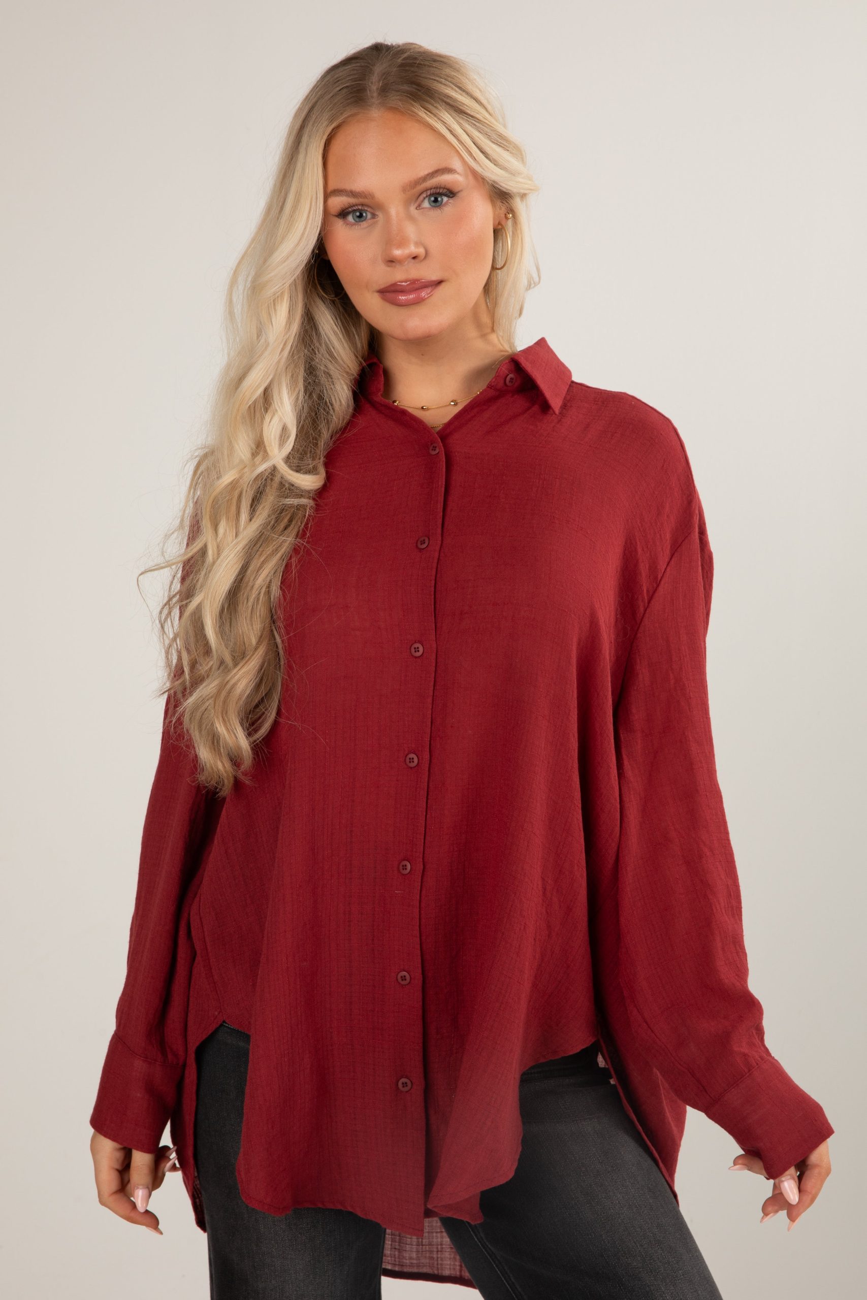 Allison Oversized Button-Up Blouse - Image 3