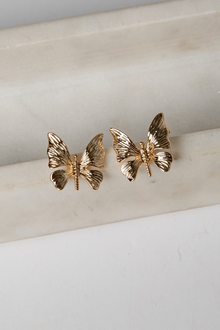 Selena Gold Butterfly Stud Earrings