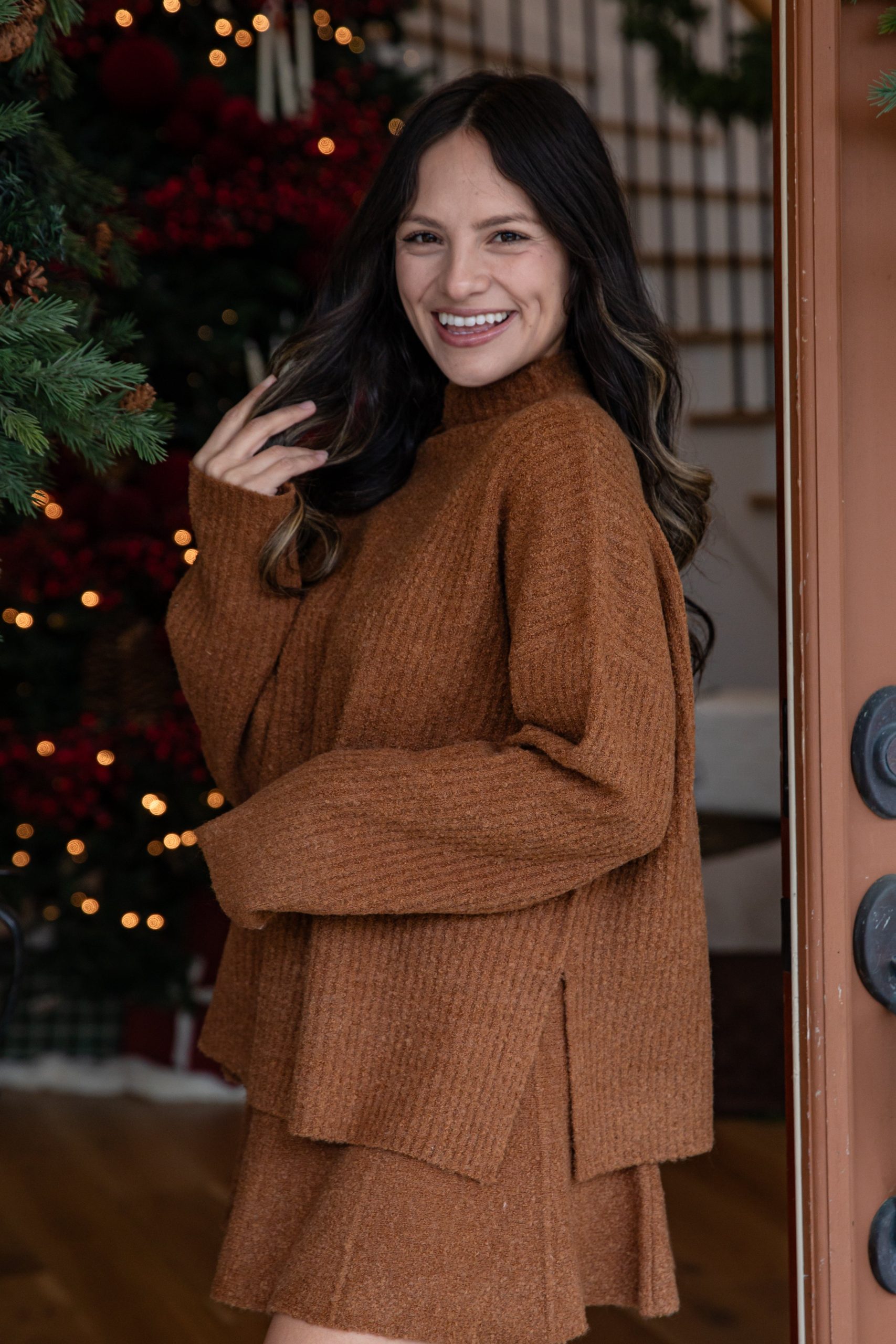FINAL SALE - Cinnamon Spice Mock Neck Knit Sweater - Image 5