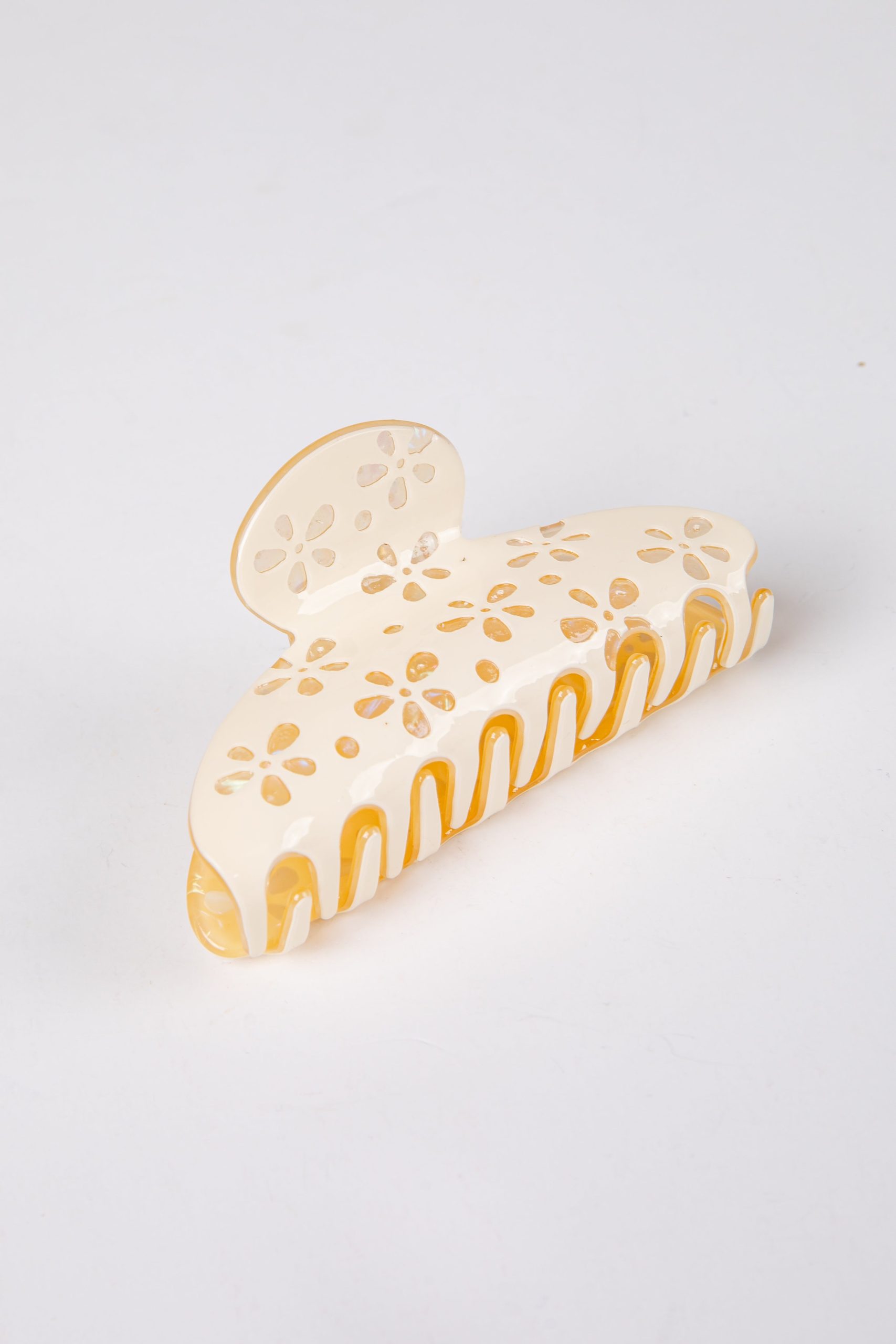 Petal Party Cream Floral Claw Clip - Image 3