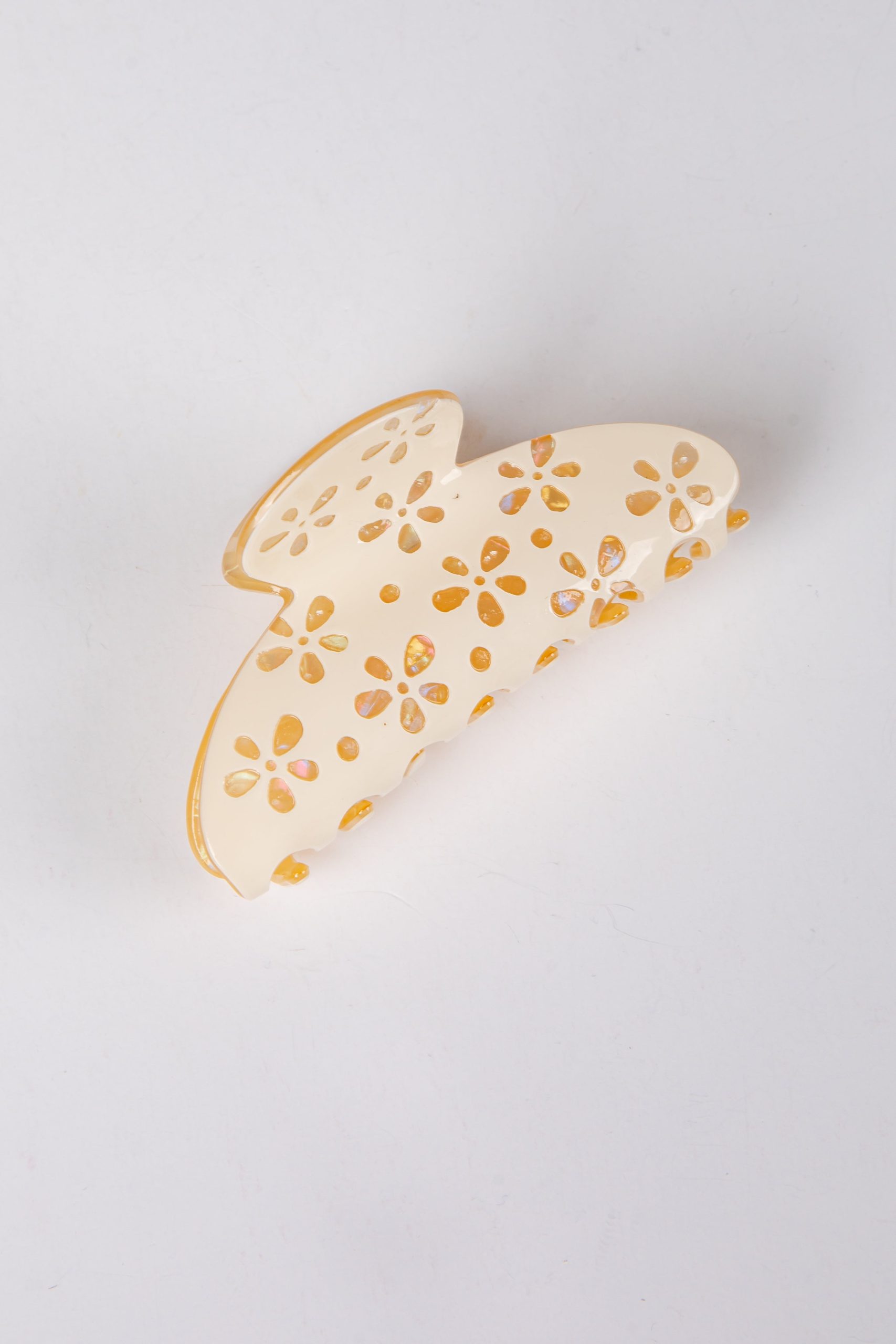 Petal Party Cream Floral Claw Clip