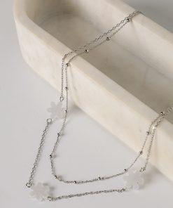 Alexa Cream Flower Charm Necklace