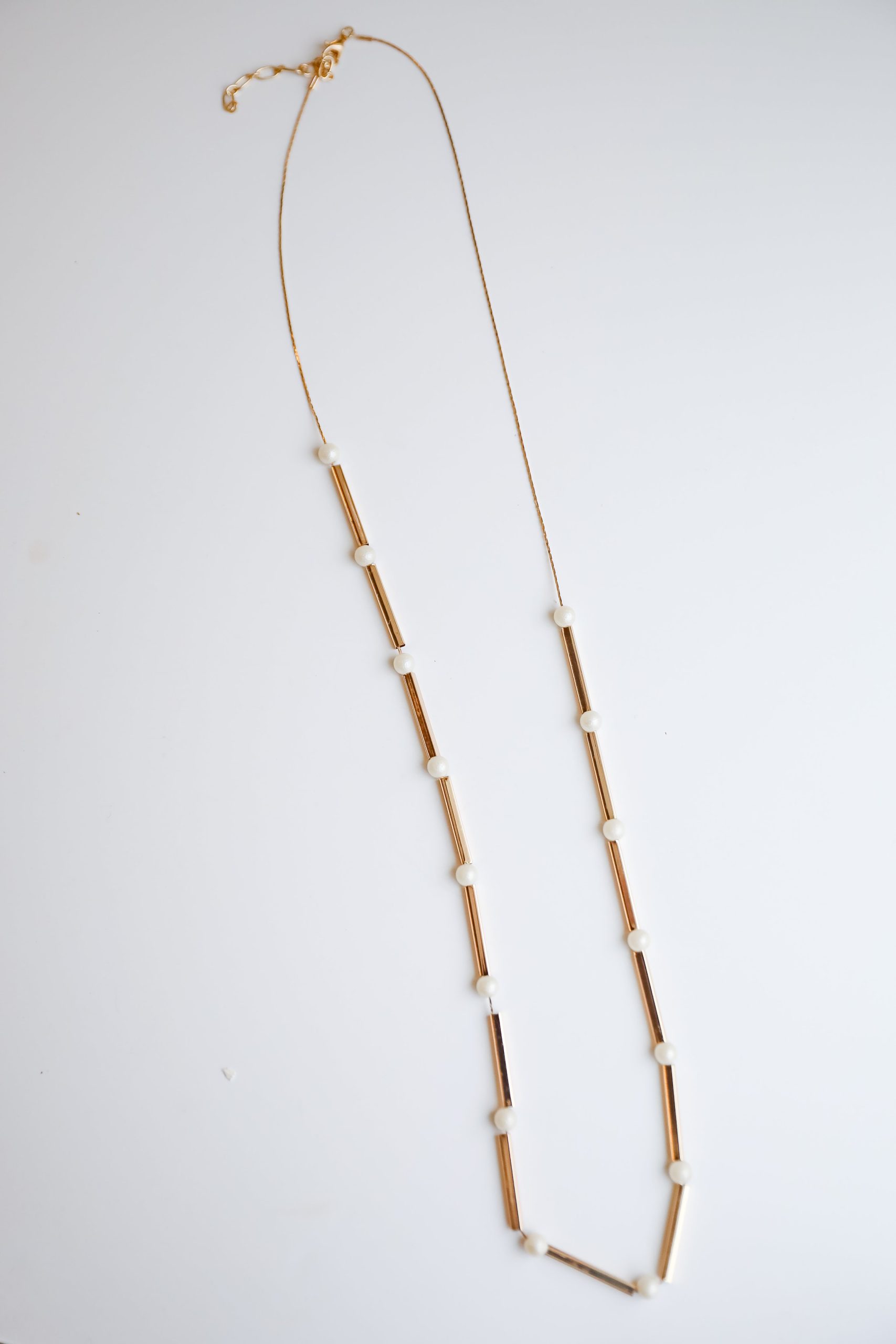FINAL SALE - Lucy Gold Pearl Chain Necklace - Image 5