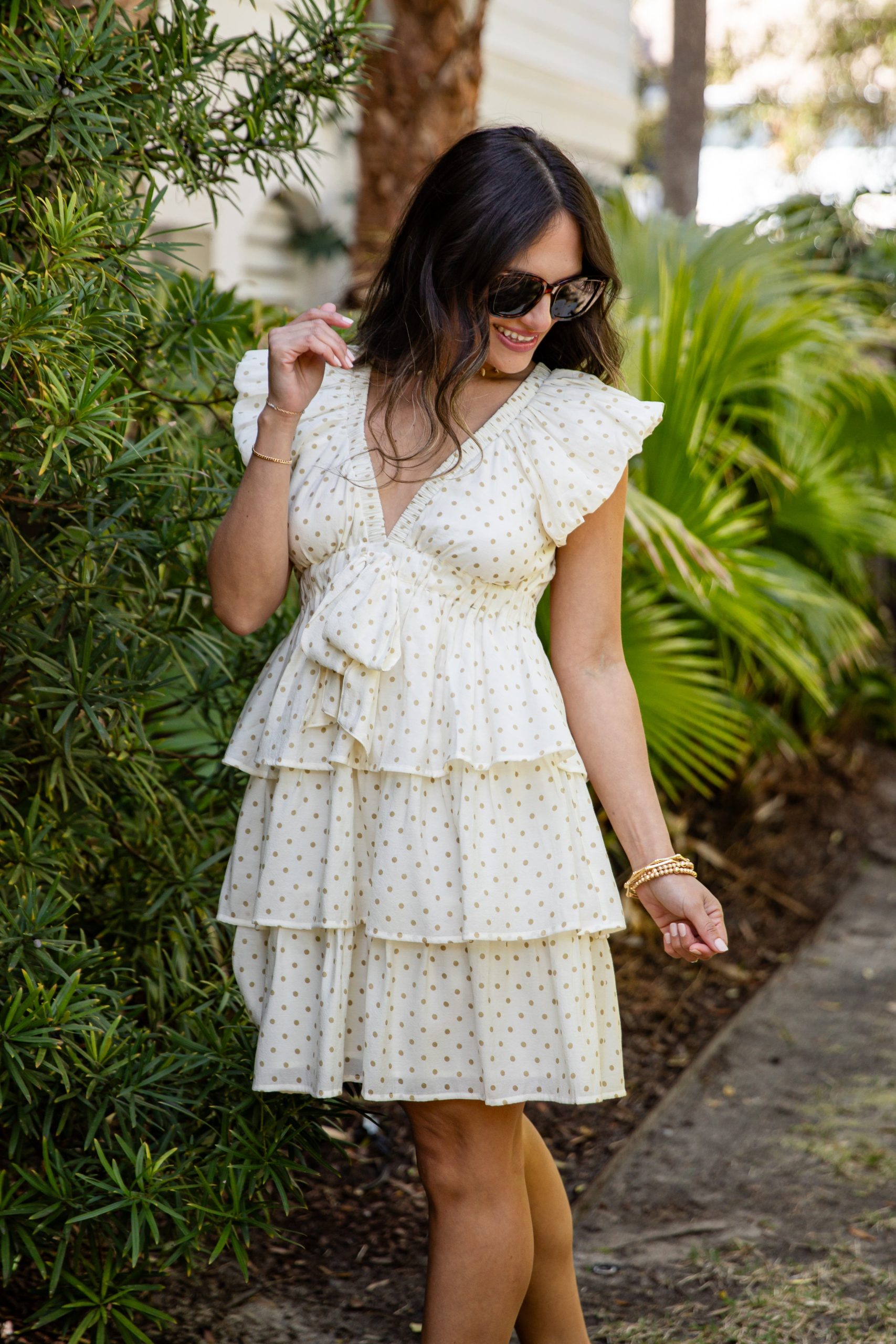 Day Well Spent Polka Dot Cream Mini Dress - Image 3