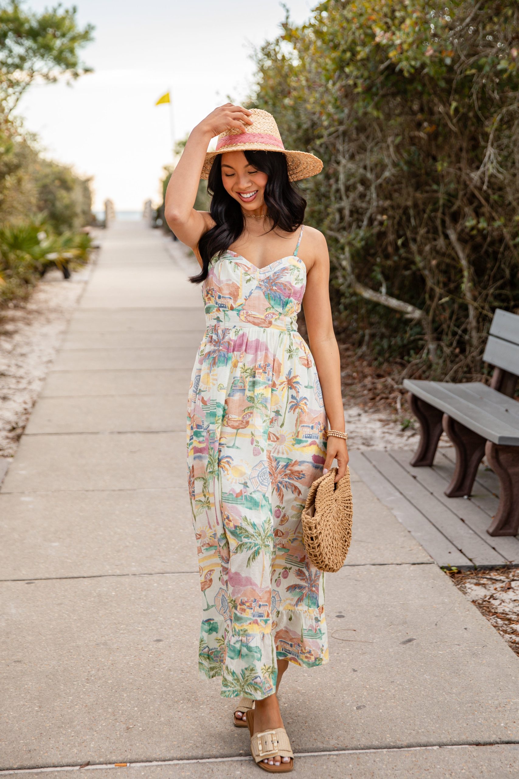 Tropical Vacation Off White Maxi Dress - Image 5