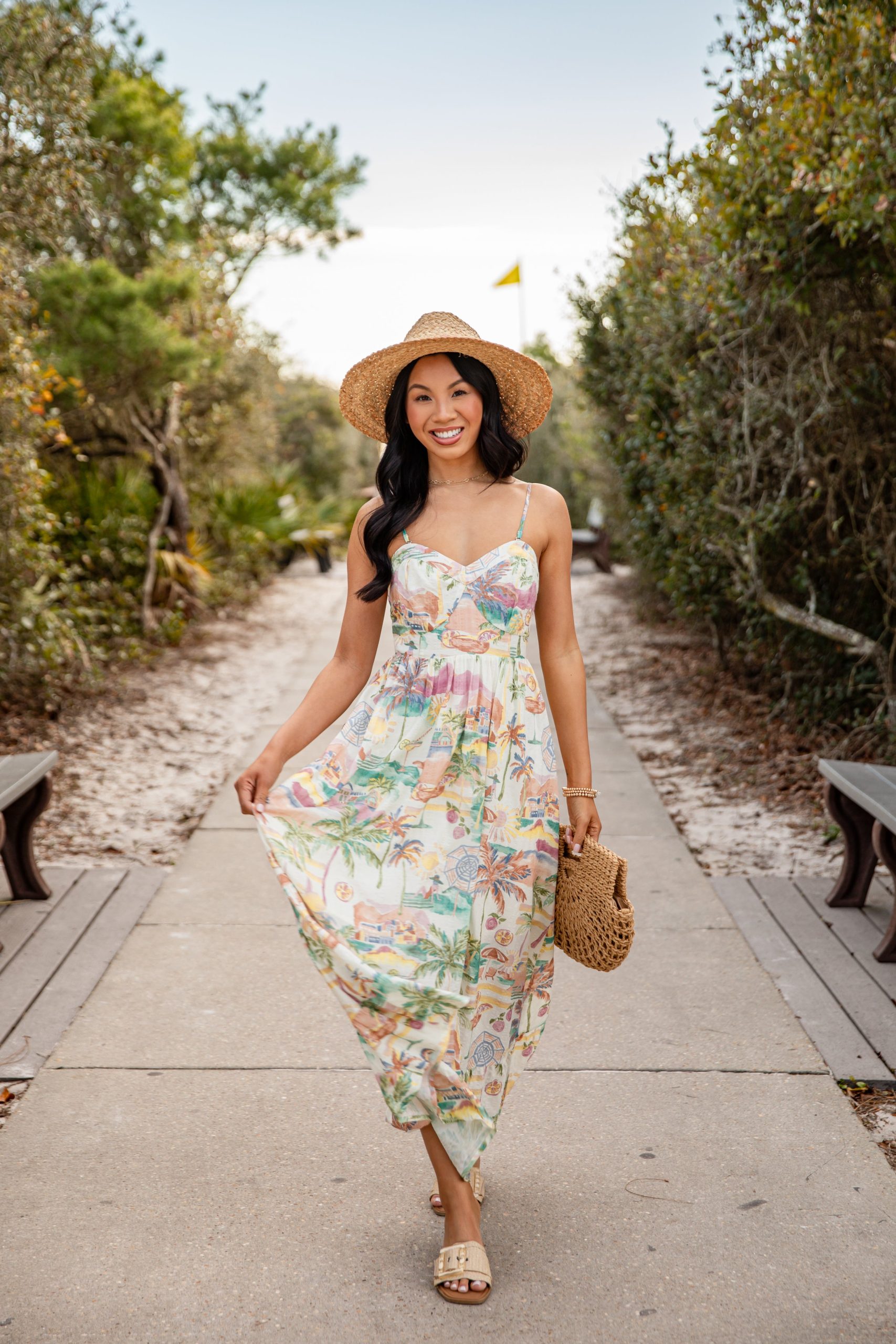 Tropical Vacation Off White Maxi Dress - Image 3