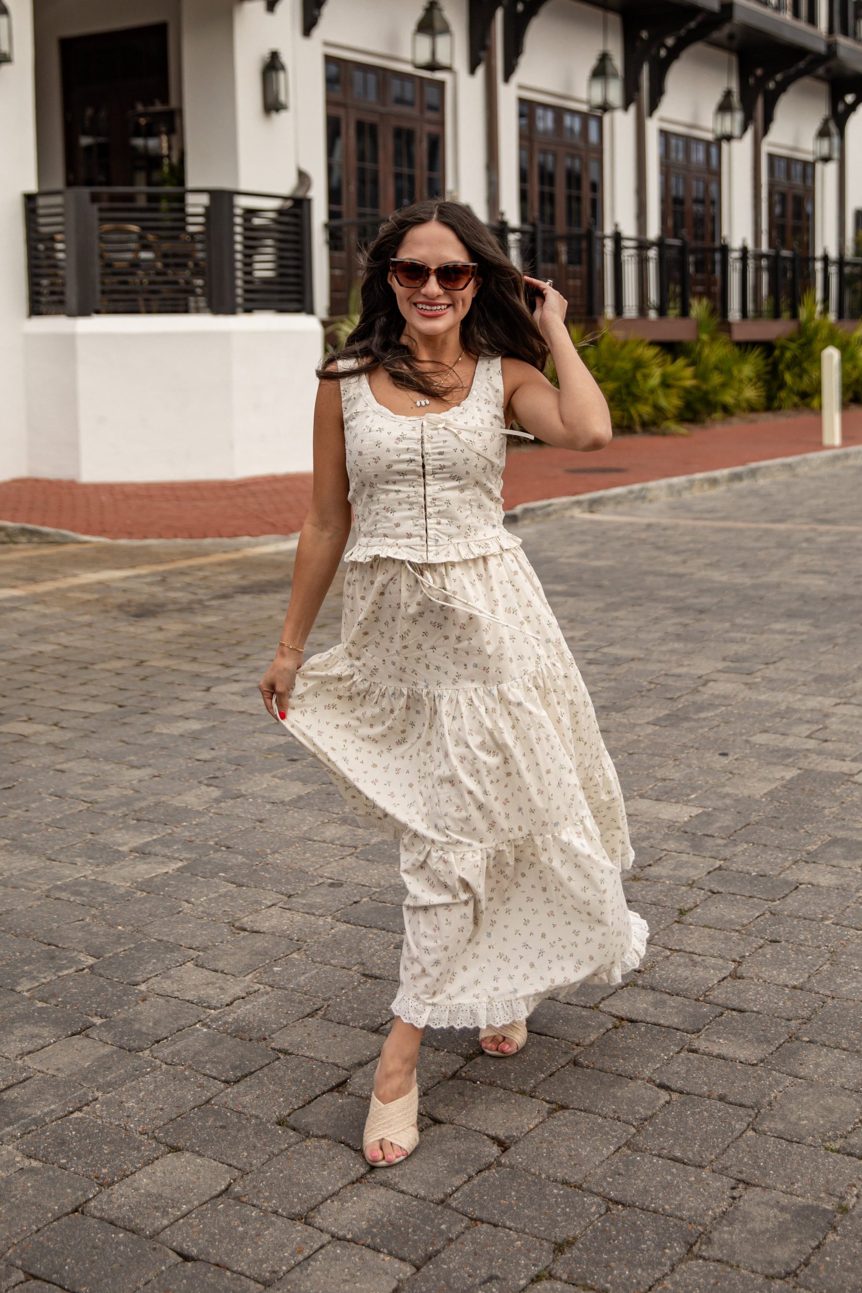 Delightful Direction Cream Floral Tiered Maxi Skirt - Image 2