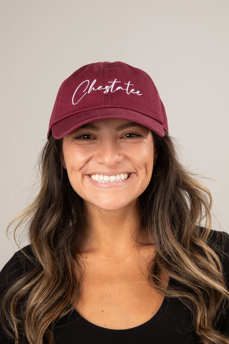 Burgundy Chestatee Script Hat