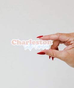 Peach Charleston South Carolina Script Sticker