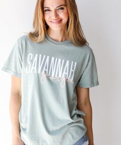 Sage Savannah Georgia Script Tee