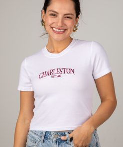 Charleston Est 1670 Crop White Tee