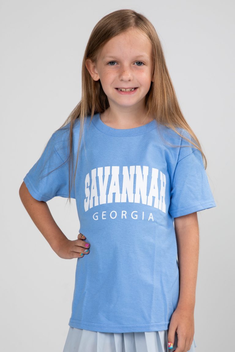 Youth Light Blue Savannah Georgia Tee