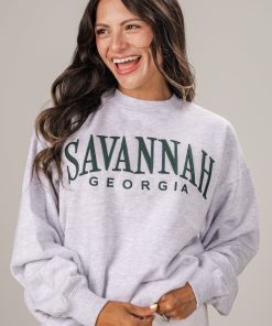 Savannah Heather Grey Relaxed Pullover