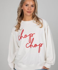 White Chop Chop Script Sweatshirt