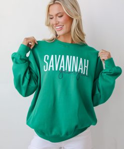 Green Savannah Georgia Script Sweatshirt