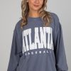 Navy Atlanta Baseball Sweatshirt