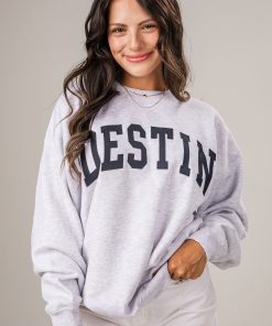 Destin Patch Heather Grey Relaxed Sweatshirt