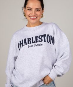 Heather Grey Charleston South Carolina Graphic Pullover