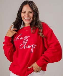 Red Chop Chop Script Pullover