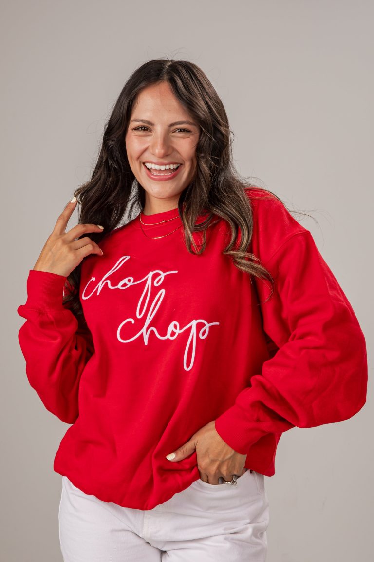 Red Chop Chop Script Pullover