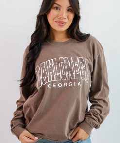 Brown Dahlonega Georgia Block Letter Long Sleeve Tee