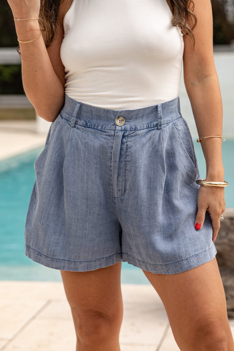 Slate Season Relaxed Denim Shorts