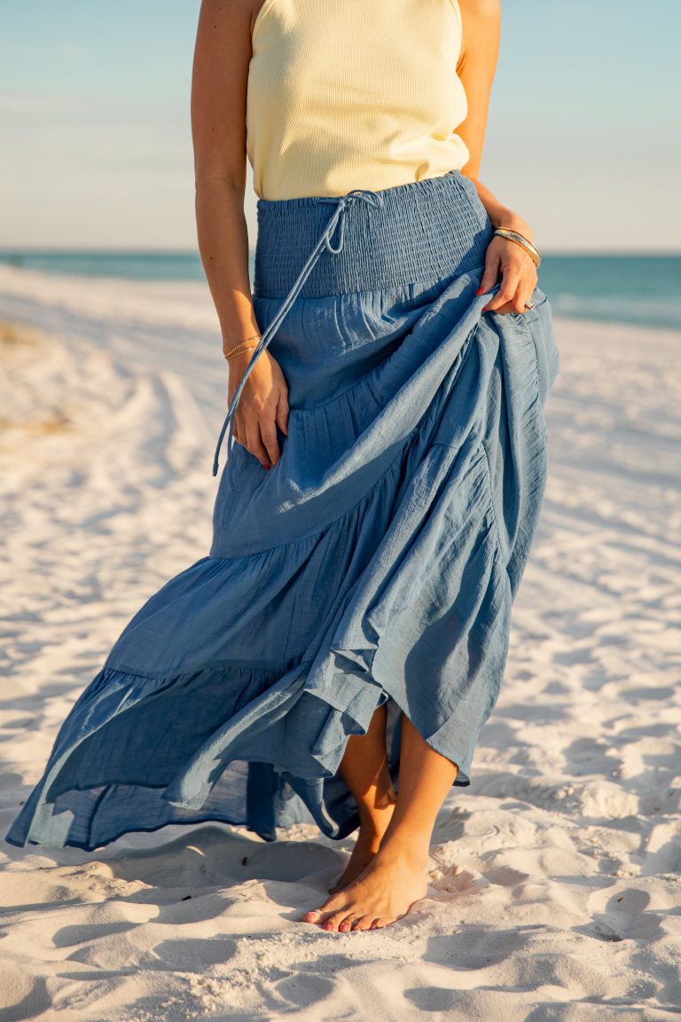 Weekend In The Sun Smocked Tiered Maxi Skirt