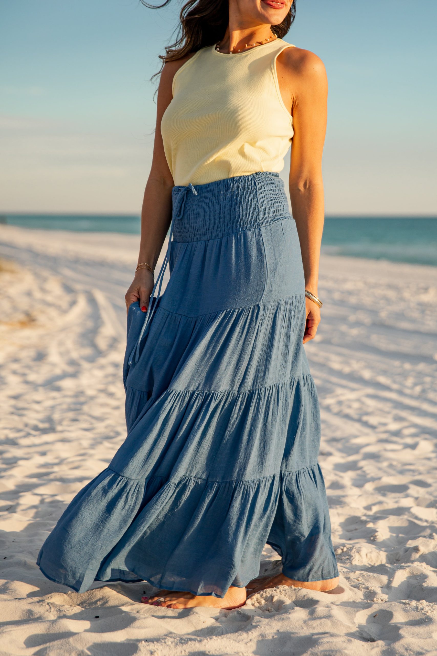Weekend In The Sun Smocked Tiered Maxi Skirt - Image 5