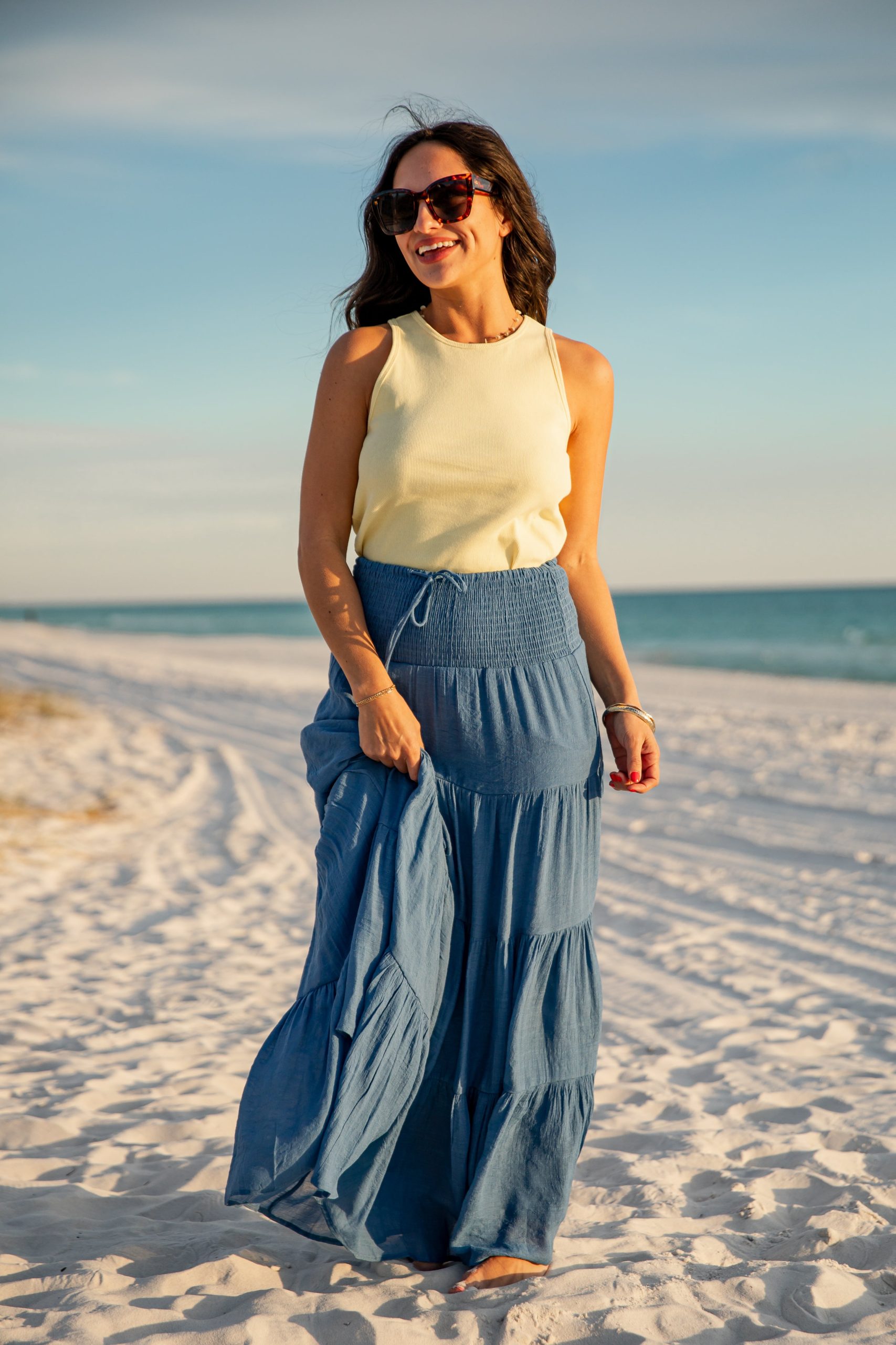 Weekend In The Sun Smocked Tiered Maxi Skirt - Image 2