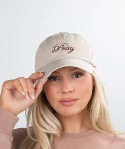 Beige Pray Script Hat