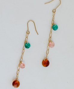 FINAL SALE - Selena Gold Gemstone Drop Earrings