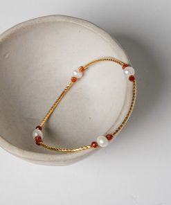 Amber Gold Beaded Bracelet