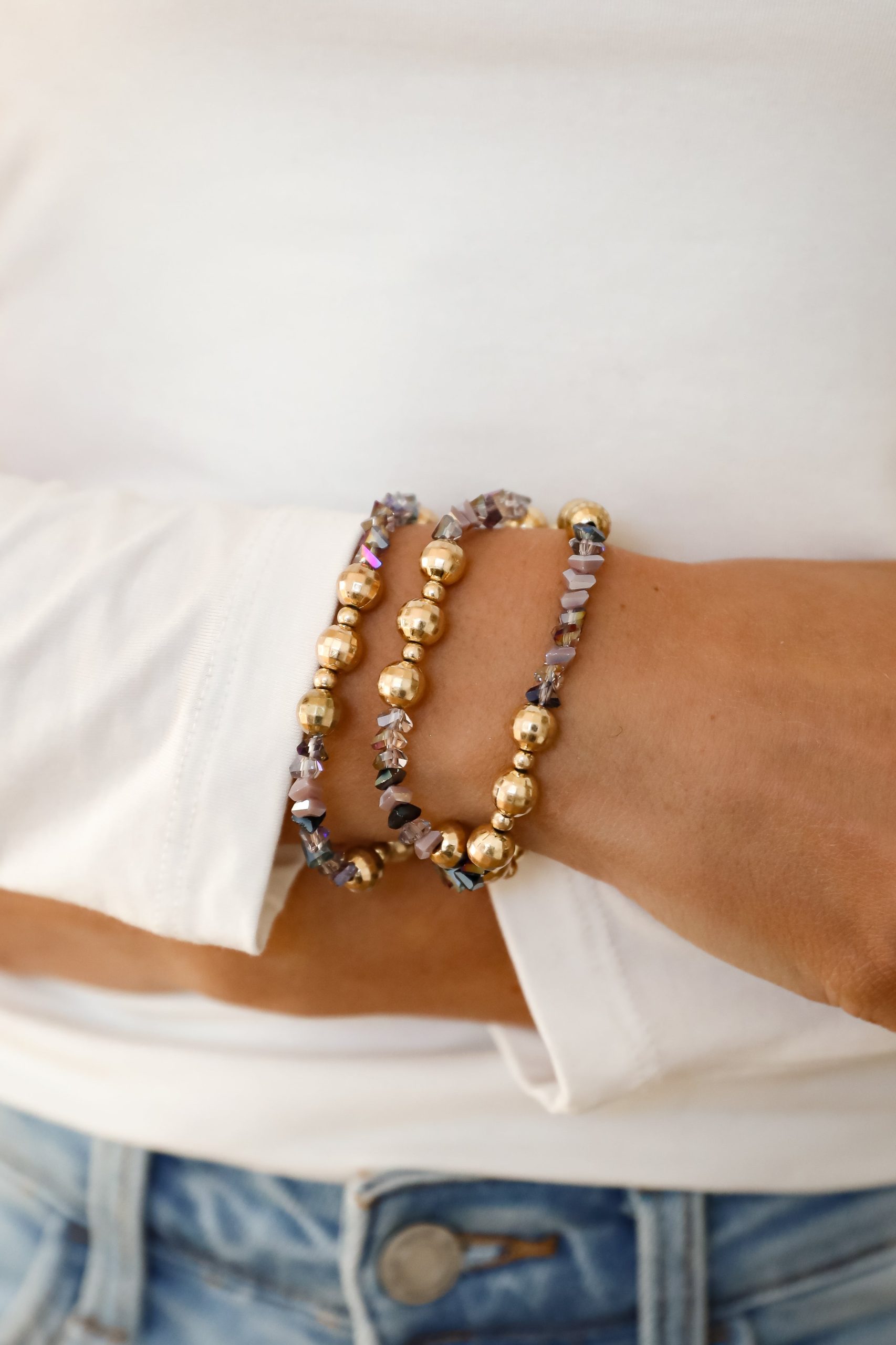 FINAL SALE - Alisha Gold Beaded Bracelet Set - Image 2