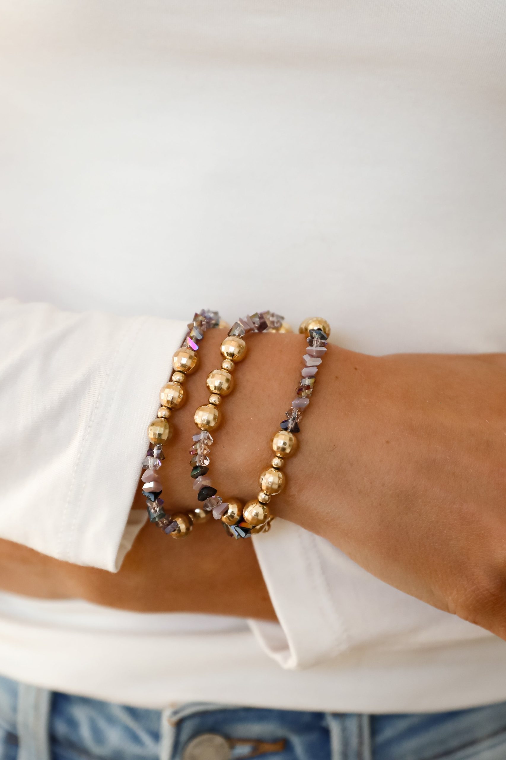 FINAL SALE - Alisha Gold Beaded Bracelet Set - Image 4