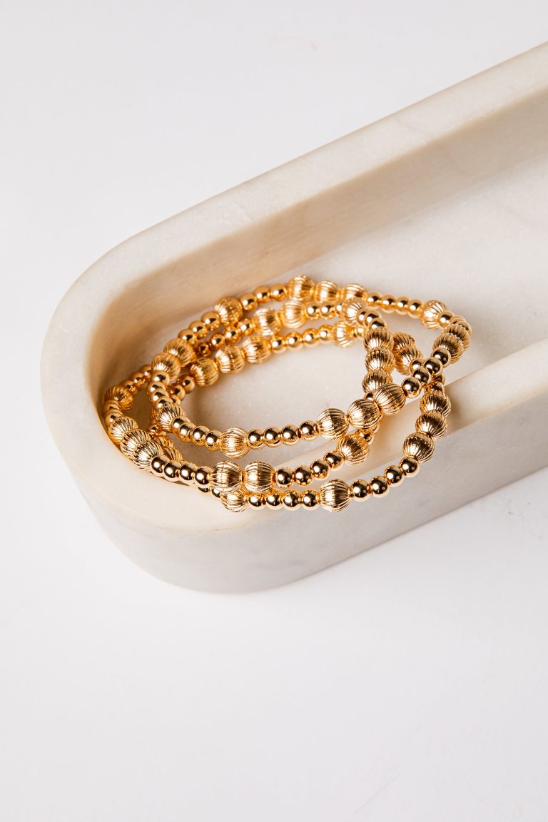 Brynn Gold Beaded Bracelet Set