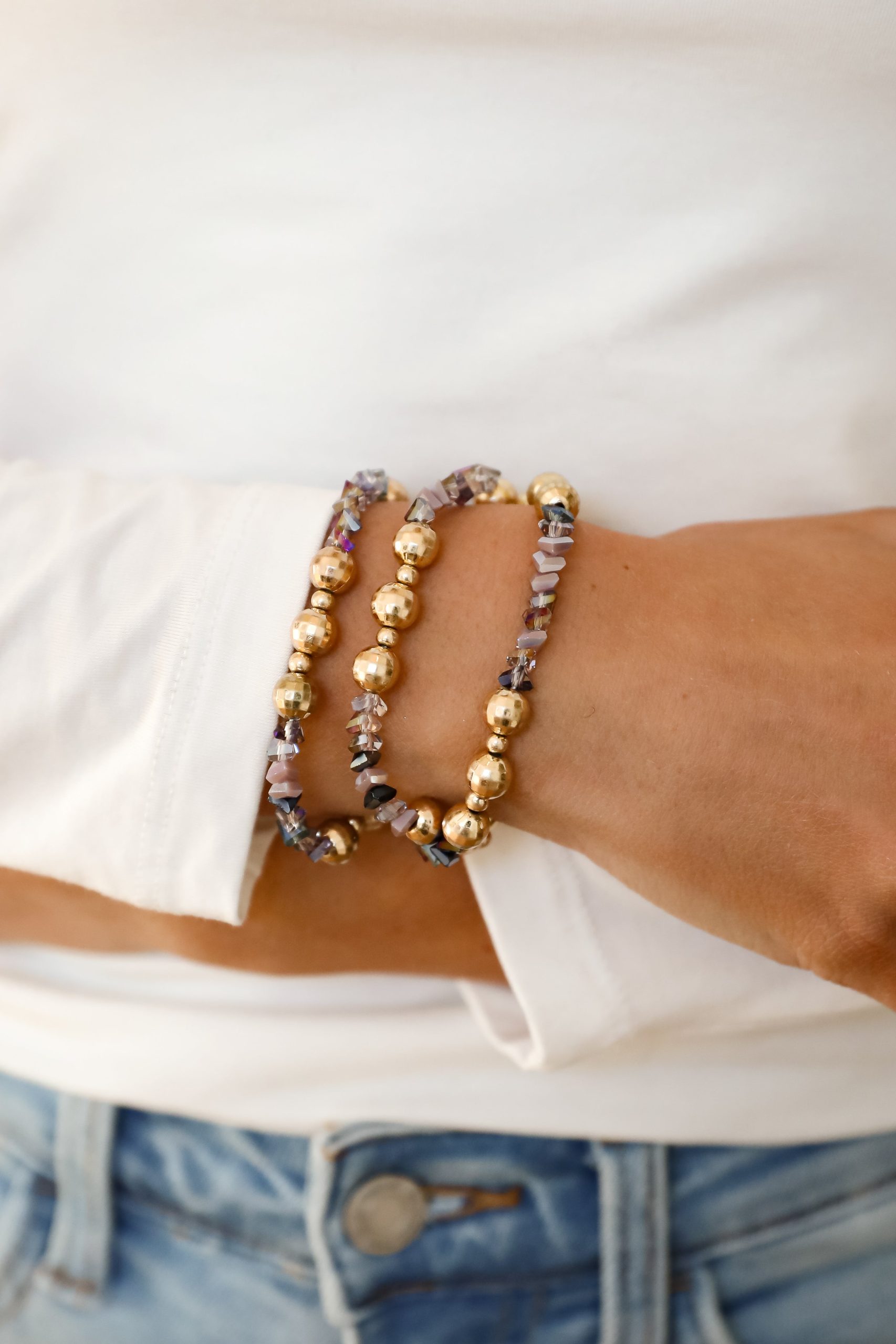 FINAL SALE - Alisha Gold Beaded Bracelet Set - Image 5