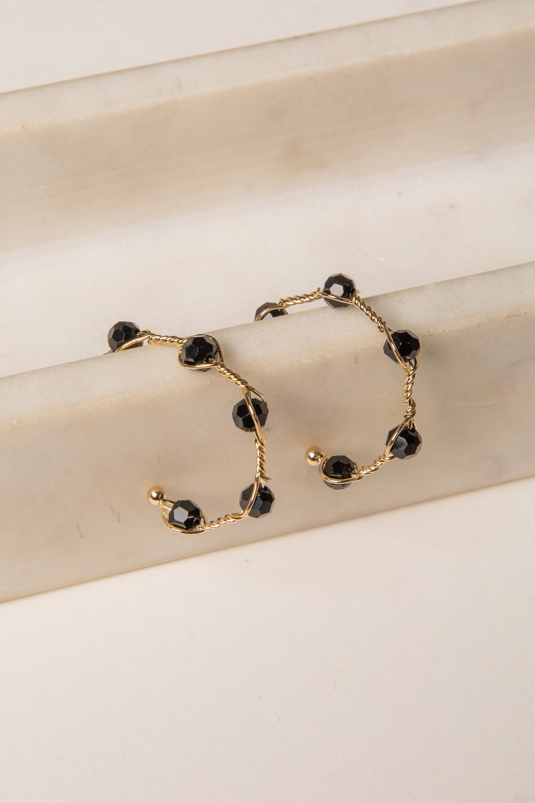 Claire Gold Beaded Hoop Earrings