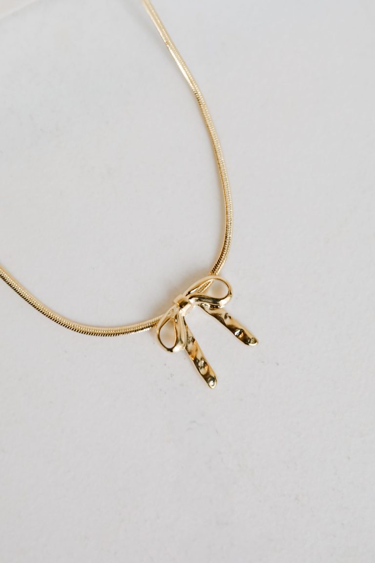 FINAL SALE - Gracie Gold Bow Charm Necklace