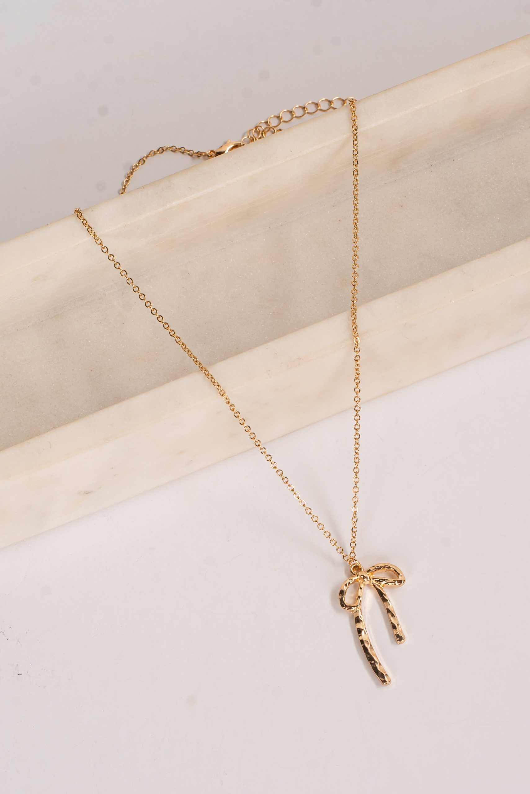 Harley Gold Bow Charm Necklace - Image 3