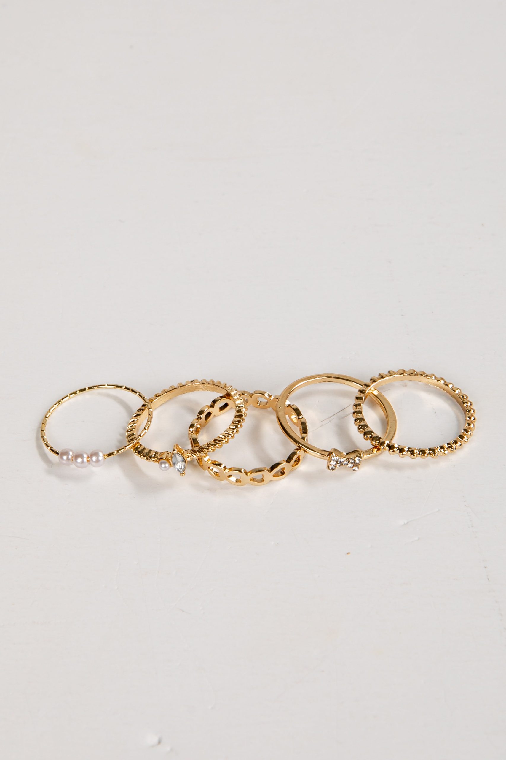Haven Gold Rhinestone Bow Ring Set - Image 4