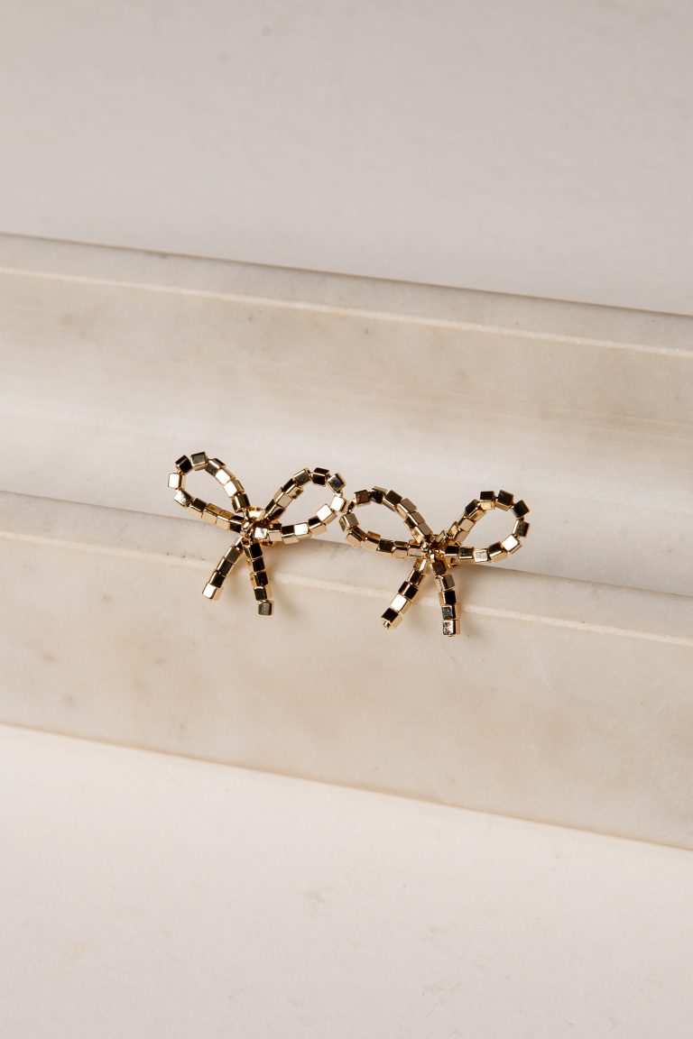 Sabrina Gold Bow Earrings