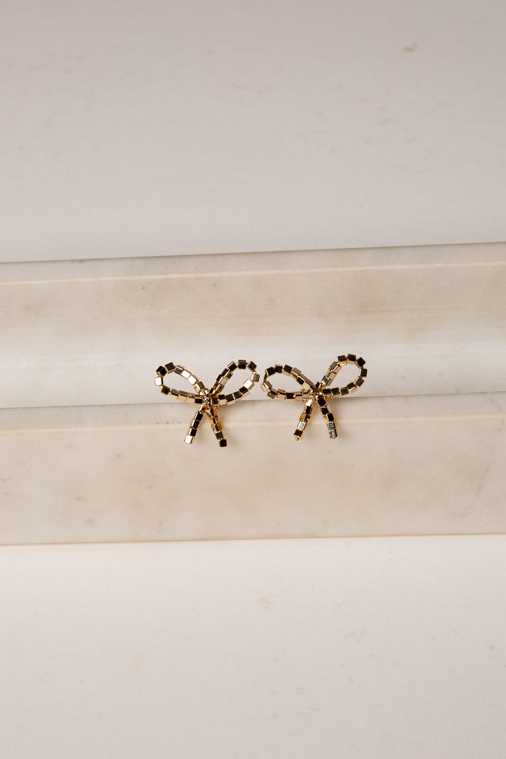 Sabrina Gold Bow Earrings - Image 2