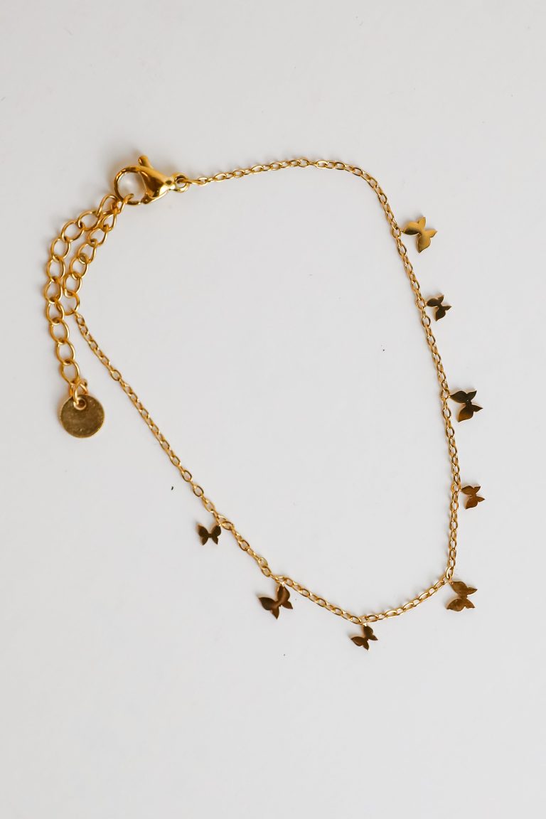 FINAL SALE - Katy Gold Butterfly Charm Bracelet
