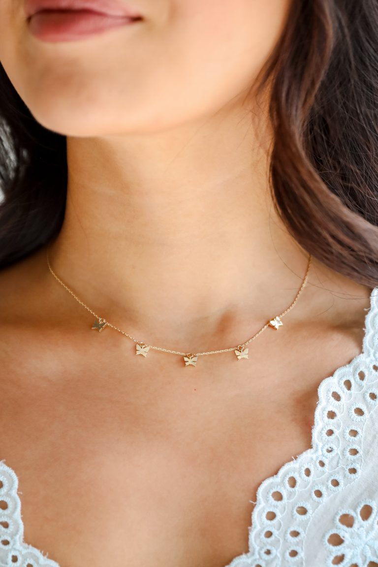 FINAL SALE - Alaya Gold Butterfly Charm Necklace