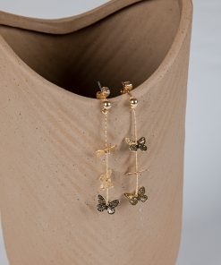 Maddie Gold Butterfly Drop Earrings