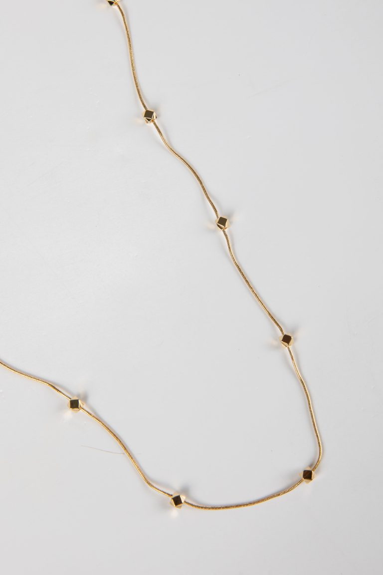 Alyssa Gold Beaded Chain Necklace