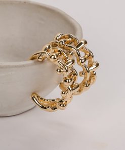 Maggie Gold Chainlink Hoop Earrings