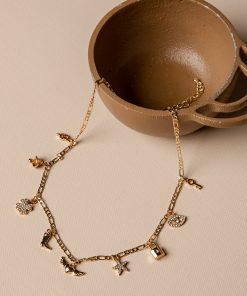 Rosalie Gold Charm Necklace