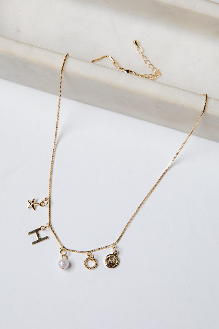 Heather Charm Gold Pendant Necklace