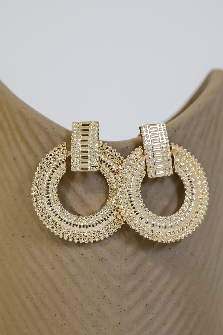 FINAL SALE - Melissa Gold Textured Statement Earrings